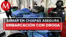 Semar asegura una embarcación con 29 paquetes con droga en Chiapas