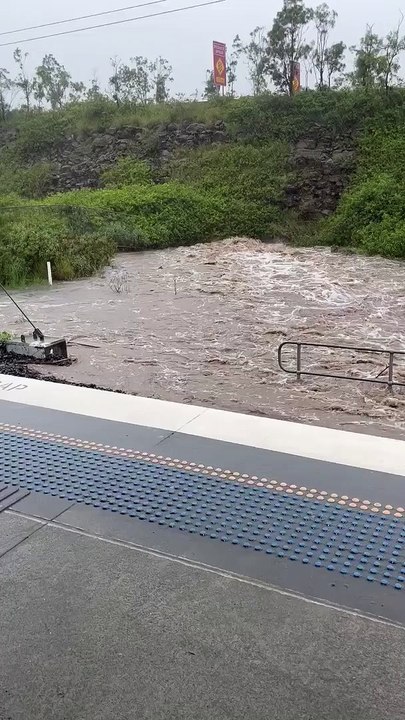 Flooding at Oak Flats train station | March 3, 2022 | Illawarra Mercury