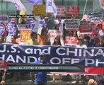 Filipinos rally outside US, Chinese embassies