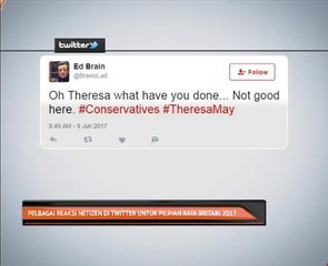 Pelbagai reaksi netizen di Twitter untuk pilihan raya Britain 2017