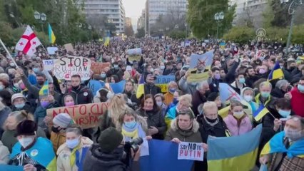 Yunanistan'da Ukrayna'ya destek gösterisi yapıldı