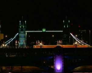 People escorted by police across London Bridge after attack