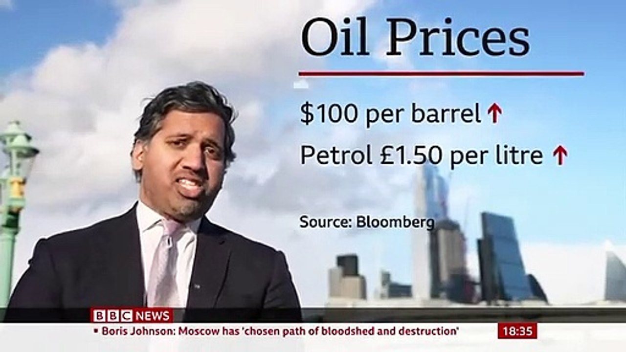 Oil hits new high and shares sink as Russia invades -