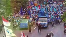 Protes Pencairan JHT, Ribuan Buruh Longmarch Masuk Kota Surabaya