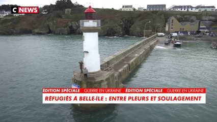 Réfugiés à Belle-Île : Entre pleurs et soulagement