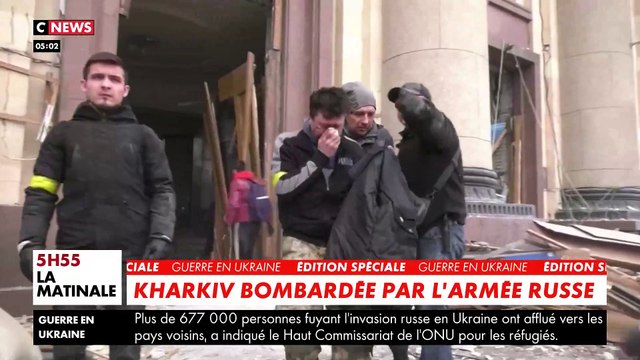 Guerre en Ukraine : Les images effrayantes du centre-ville de Kharkiv, deuxième ville du pays, bombardé depuis hier faisant de très gros dégâts et des victimes
