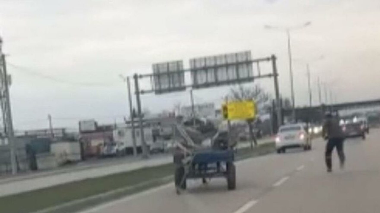 Bursa’da sürücüsüz at arabası trafiği birbirine kattı