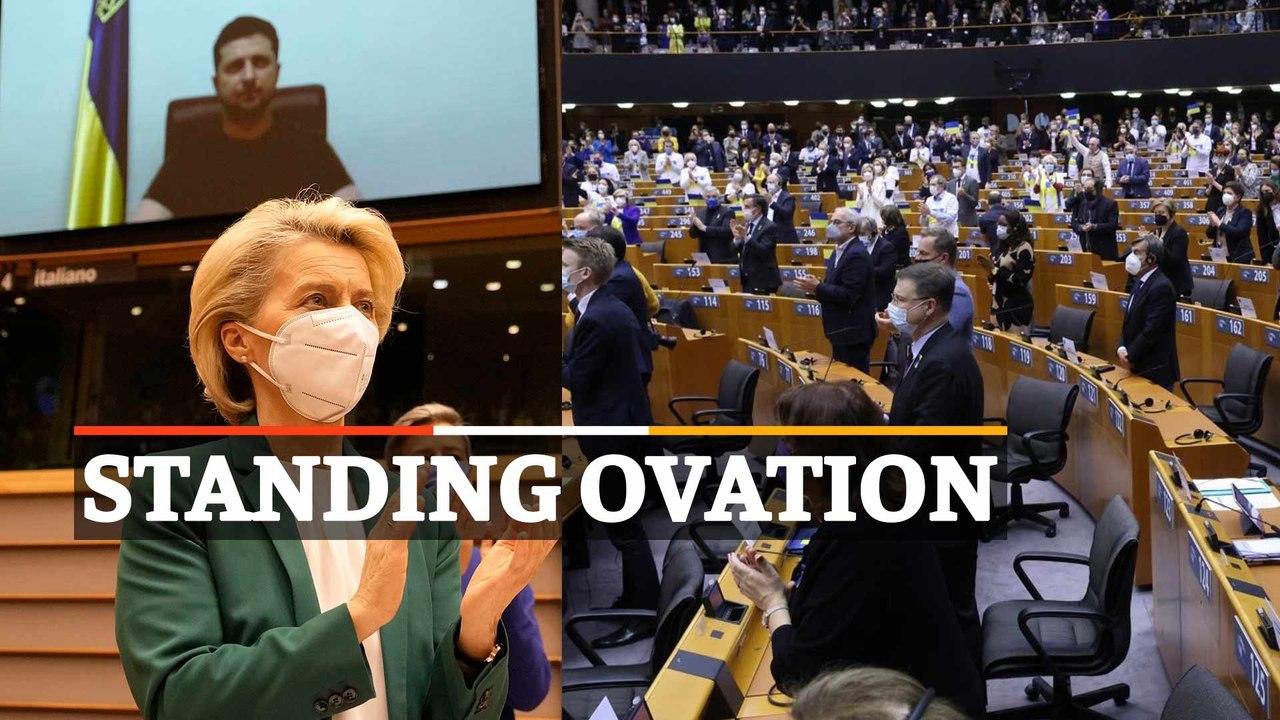 WATCH | Standing Ovation For Ukraine President Zelenskyy After His Address At European Parliament