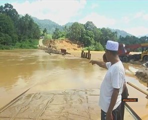 Jambatan sementara Pulau Setelu tenggelam lagi