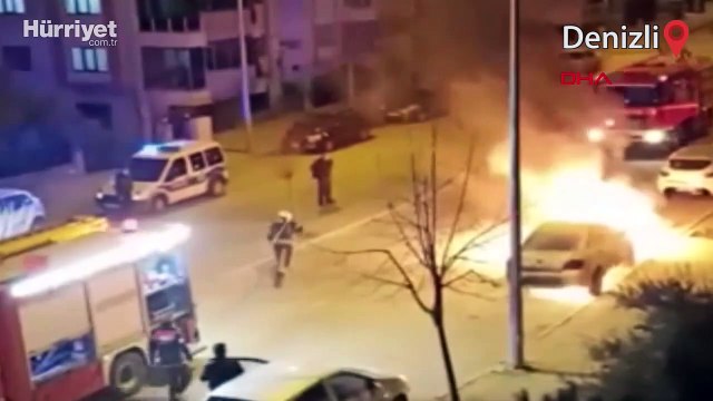 Kadın kıyafeti giyip, eşinin otomobilini kundakladı