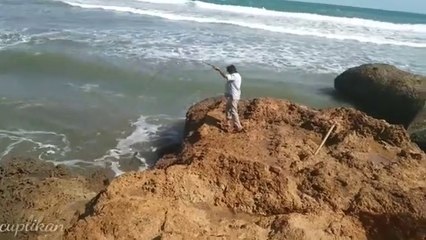 mancing pari seru @pantai_danau_gedang@bengkulu