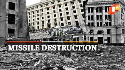 WATCH | Destruction & Damage After Russian Missiles Hit Kharkiv Central Square in Ukraine