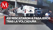 En Edomex, combi cae de puente sobre Periférico en Tlalnepantla