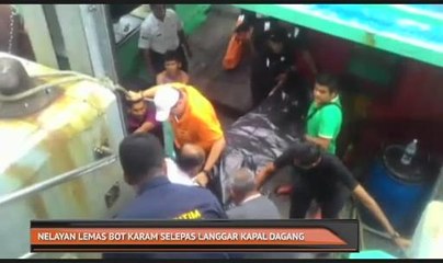 Nelayan lemas bot karam selepas langgar kapal dagang