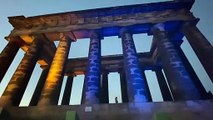 Sunderland landmarks lit up in the colours of the Ukrainian flag