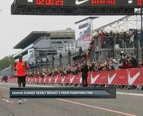 Kenyan runner nearly breaks 2-hour marathon time