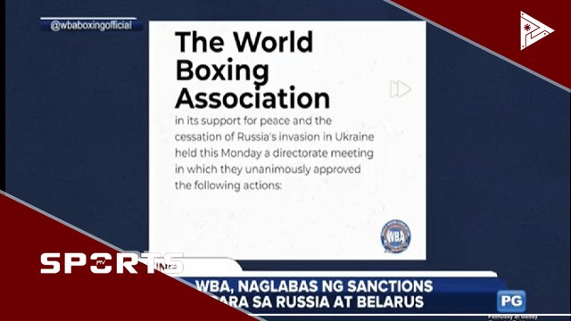 WBA, naglabas ng sanctions para sa Russia at Belarus