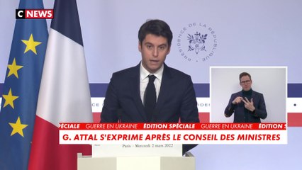 Gabriel Attal : «Nous allons tout mettre en œuvre pour faire cesser cette guerre»