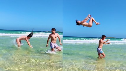 'Aussie girl learns that backflipping into water isn't a walk in the park '