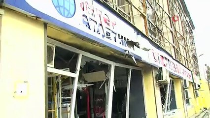 Rusya’nın vurduğu Kiev’de sivil yapıların yıkıldığı anlar görüntülendi