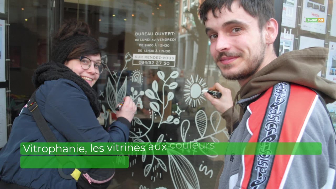 Vitrophanie, les vitrines aux couleurs du printemps à Marche