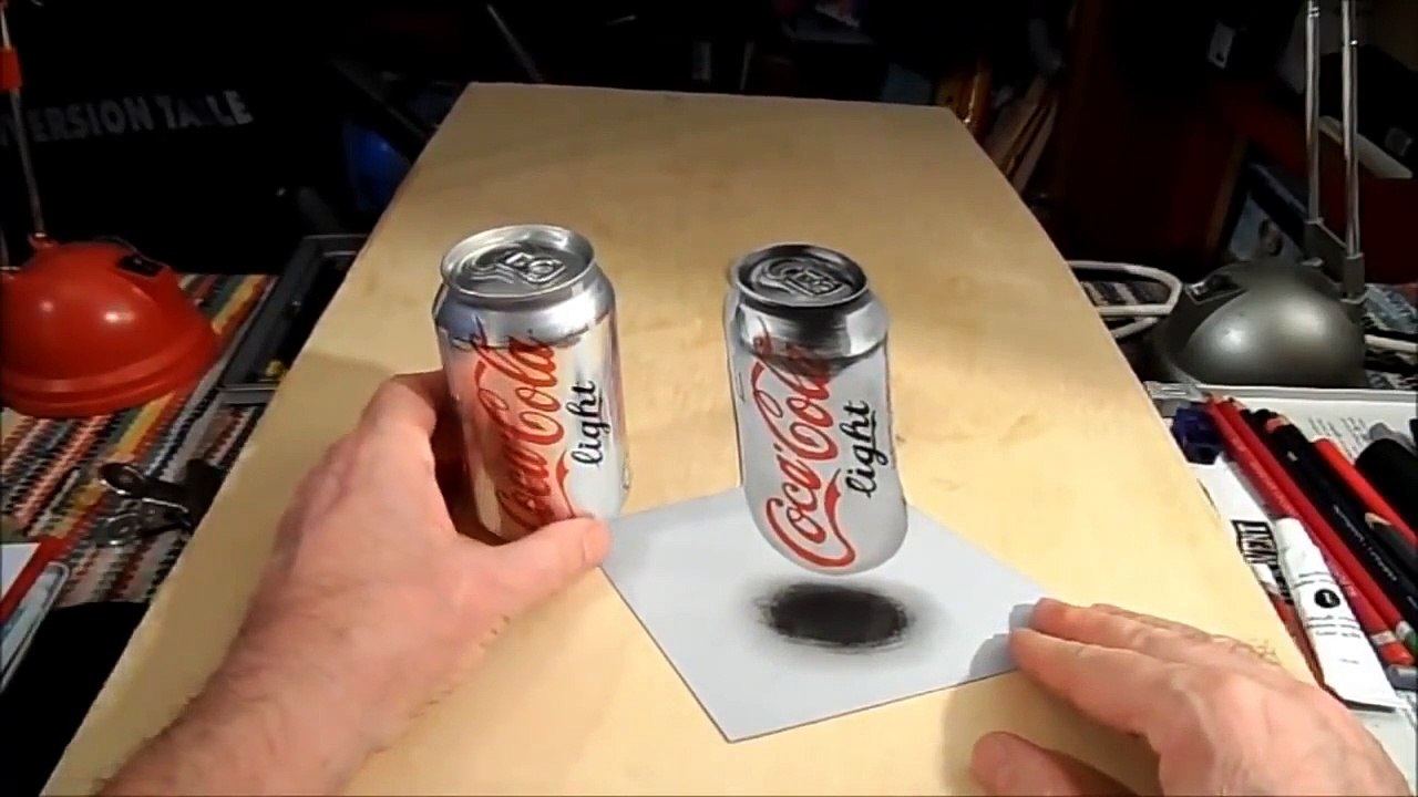 Stunning 3D Drawing of a Coca-Cola Can - Short Video