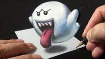 How to Draw Ghost - Drawing 3D Boo Ghost for Kids - Trick Art on Paper