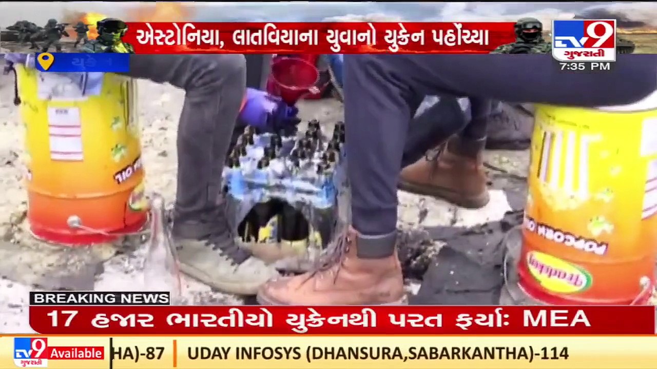 Ukraine _ Local residents making petrol bombs in Kyiv _Russian Ukrainian War _TV9News