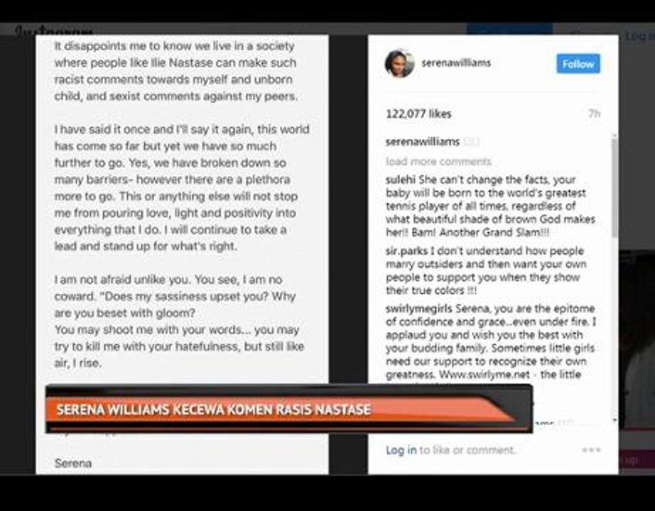 Serena Wiliams kecewa komen rasis Ilie Nastase