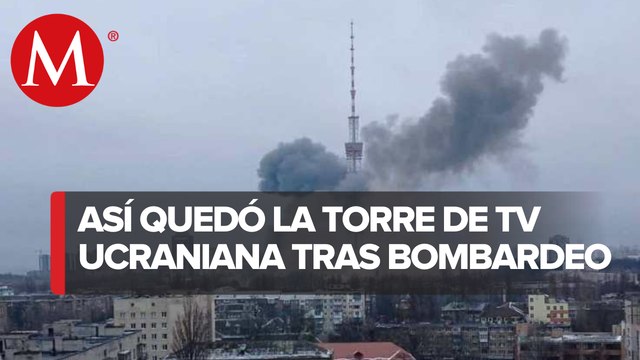 Ataque a torre de televisión dejó severos daños en Kiev; cinco personas muertas
