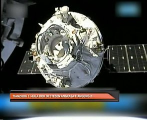 Tianzhou 1 mula dok di stesen angkasa Tiangong 2