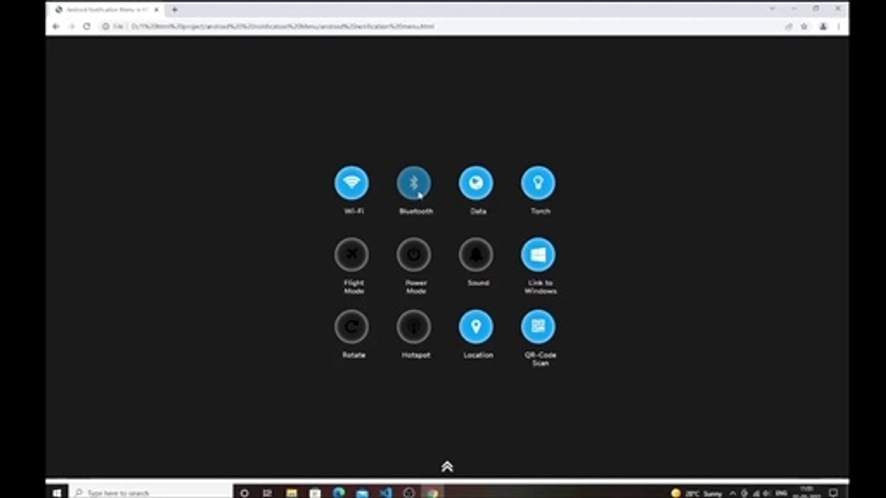 how to make android notification menu bar using HTML, CSS and Javascript #No_Limit_Code
