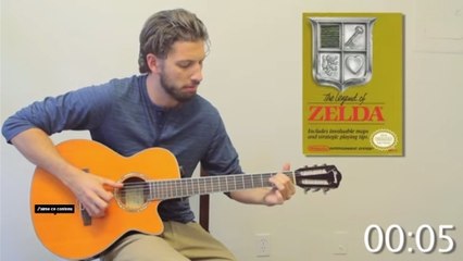 Il reprend 16 thèmes de jeux vidéo rétro en une minute à la guitare