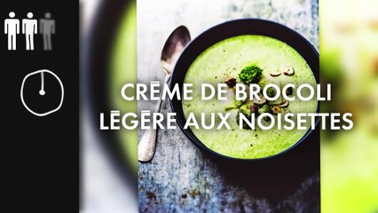 Crème de brocoli légère aux noisettes