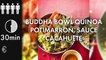Buddha bowl quinoa potimarron, sauce cacahuète
