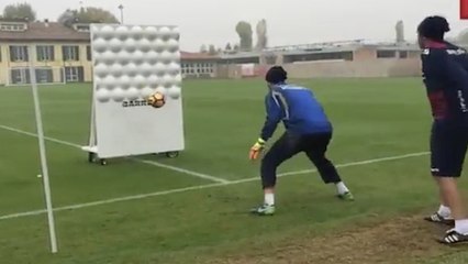 Watch this crazy footage of the Bologna keepers training!