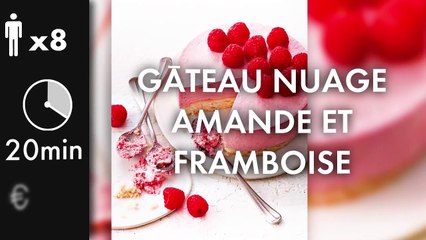 Gâteau nuage amande et framboise