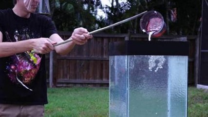 The Hypnotizing Results of Pouring Molten Aluminum in a Fish Tank