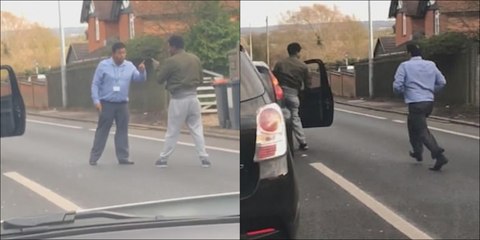 Onlooker captured the moment a foolish road rage argument resulted in another collision