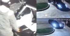 CCTV captures pathetic robbers abandoning a Ferrari immediately after stealing it