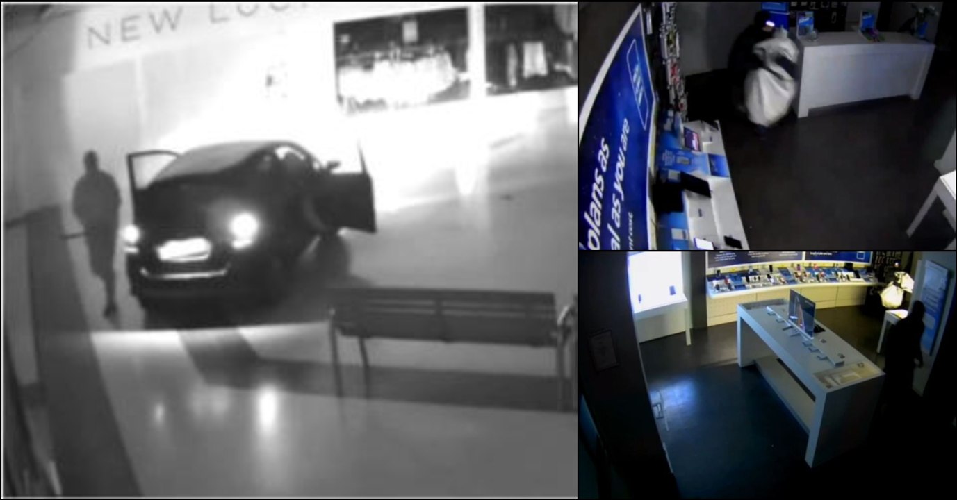 Outraging Moment Unfolds As Burglars Smash Through Shopping Centre Before Raiding O2 Store