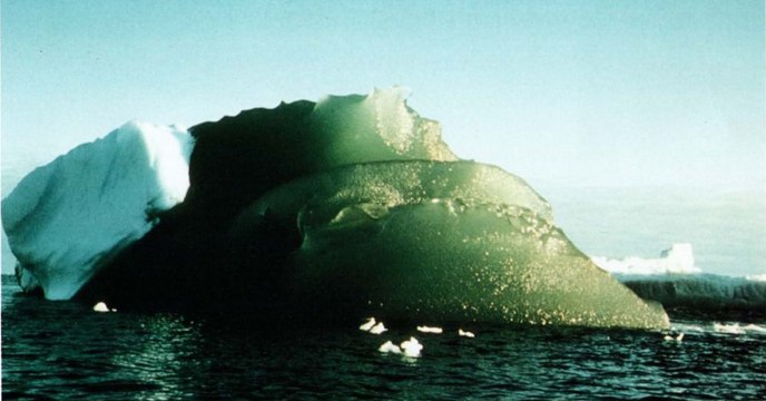 A scientist has finally unravelled the mystery of these 'alien' green' icebergs