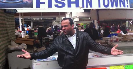 This is what the one pound fish man is up to these days