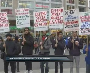Communities protest against U.S. air strikes