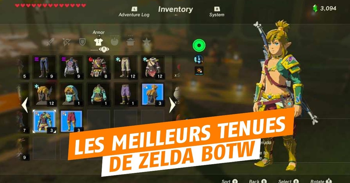 Zelda : Breath of the Wild, les vêtements, tenues secrètes et astuces