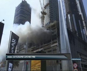 Dubai skyscraper catches fire