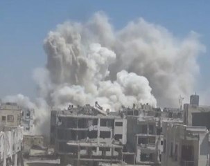 Amateur videos purport to show missile attacks in eastern Damascus