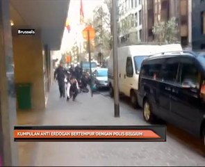 Kumpulan anti Erdogan bertempur dengan polis Belgium