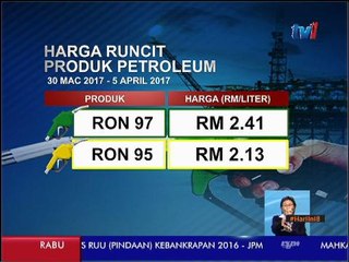 Harga RON95, RON97 turun bagi minggu 30 Mac - 5 April