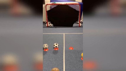 This baby's football skills are absolutely nuts!
